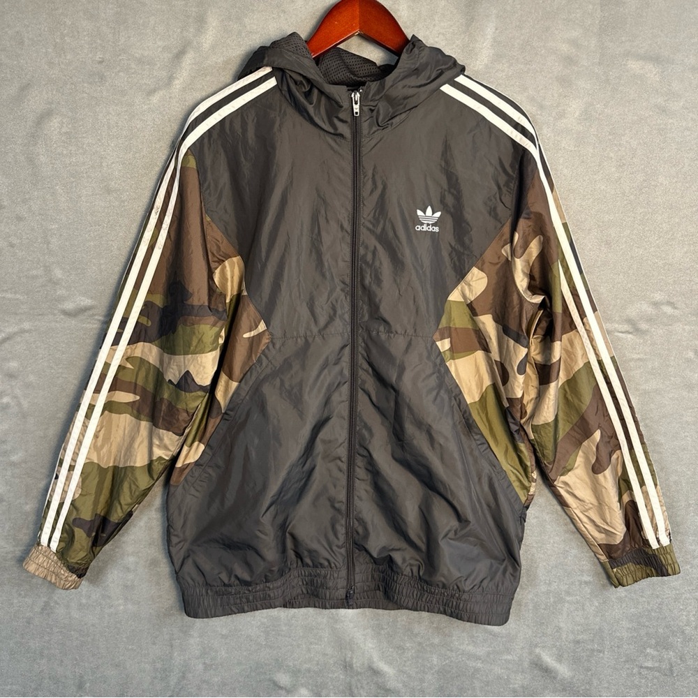 Adidas Originals Trefoil Camo Track Jacket Men’s Large DV2049 Hooded 3 Stripes